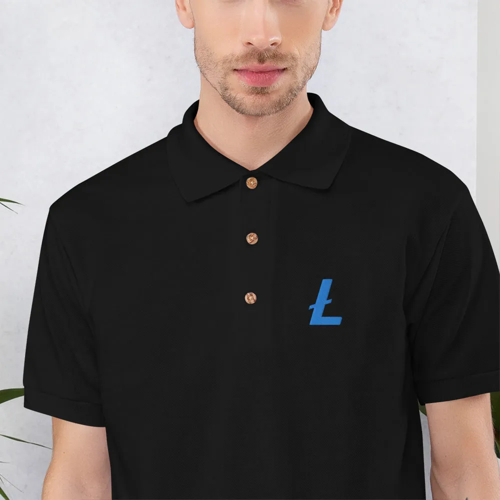Litecoin Embroidered Polo Shirt