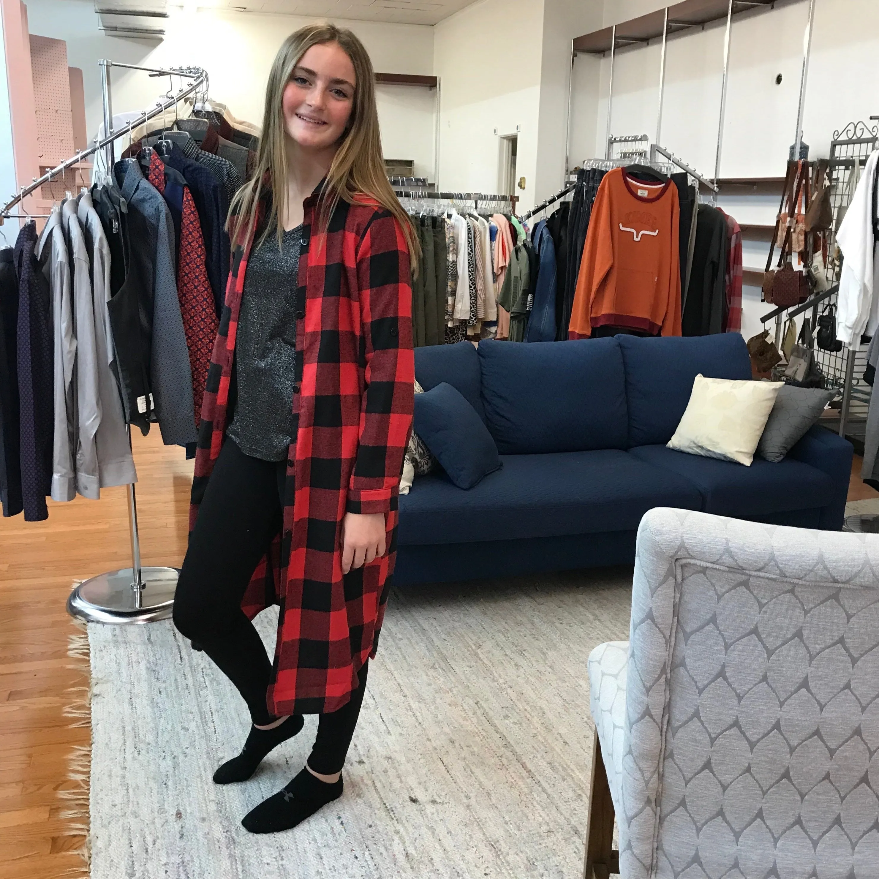 Long and Lovely Buffalo Plaid  Long Shirt