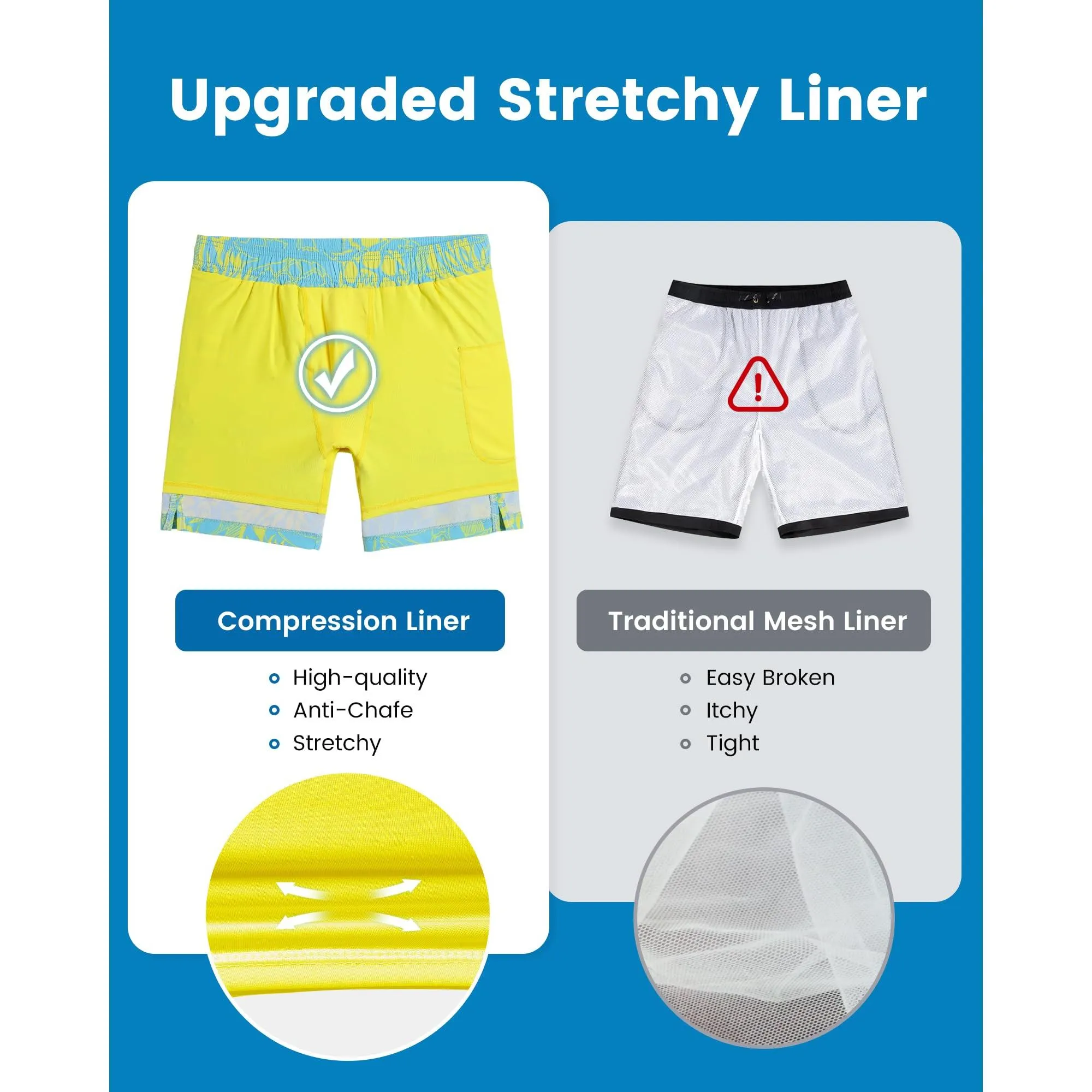 maamgic 2 in 1 Mens Swim Trunks 7 Inch Swim Shorts Swim Suits Board Shorts Juicy Pineapple-Green Medium