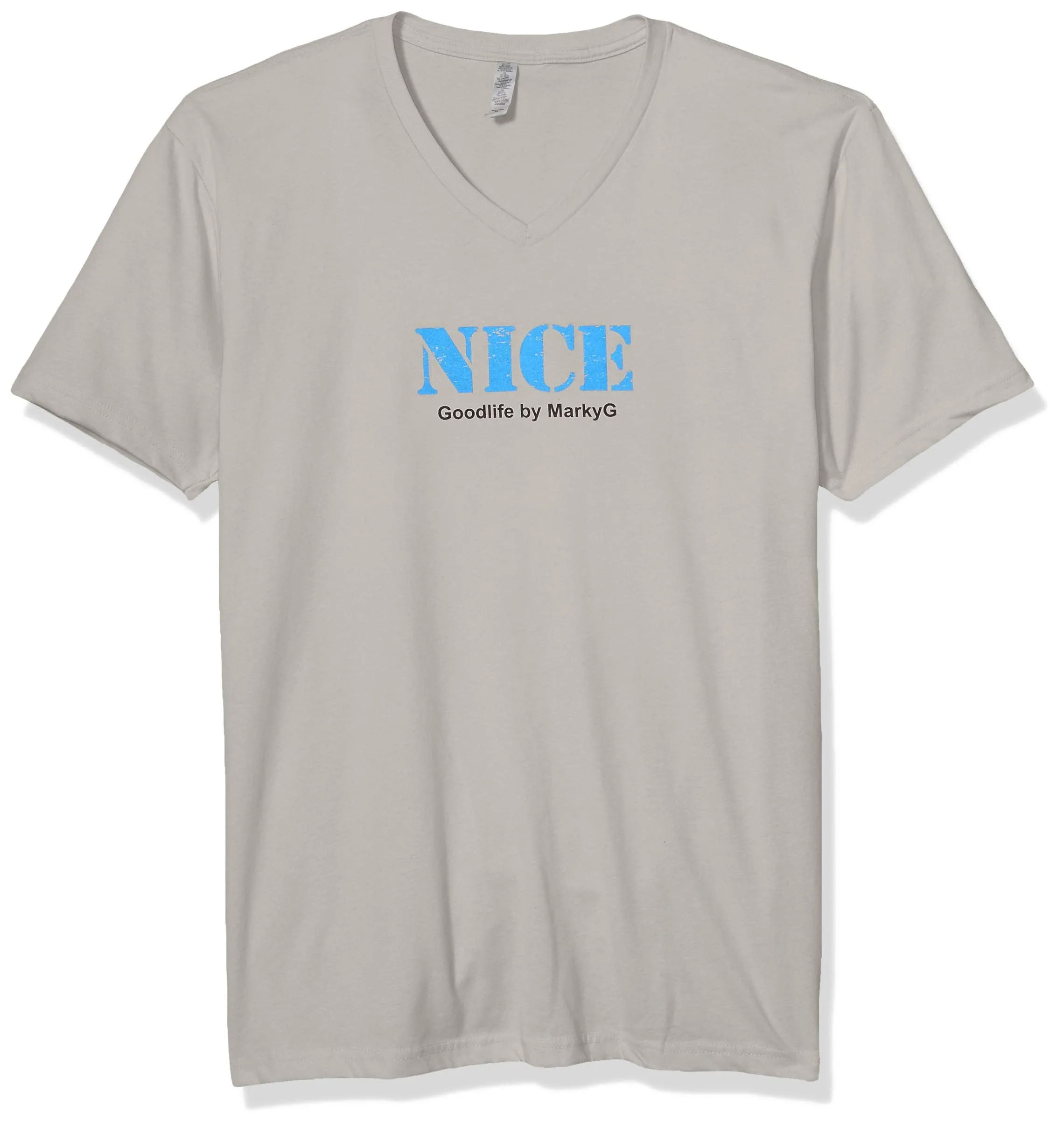 Marky G Apparel Men's Nice Graphic Premium Printed Fitted Sueded Short Sleeve V-Neck T-Shirt