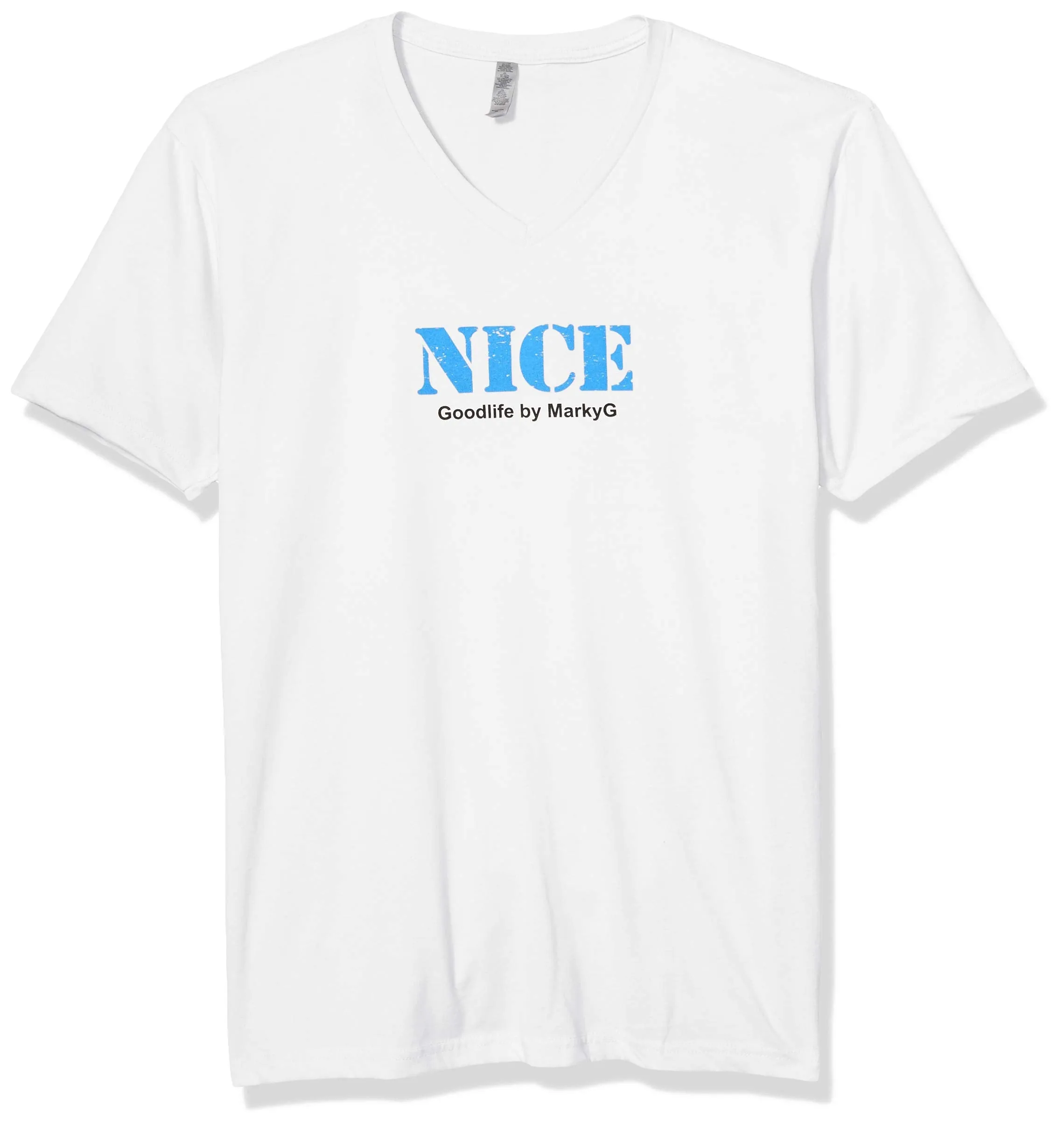 Marky G Apparel Men's Nice Graphic Premium Printed Fitted Sueded Short Sleeve V-Neck T-Shirt