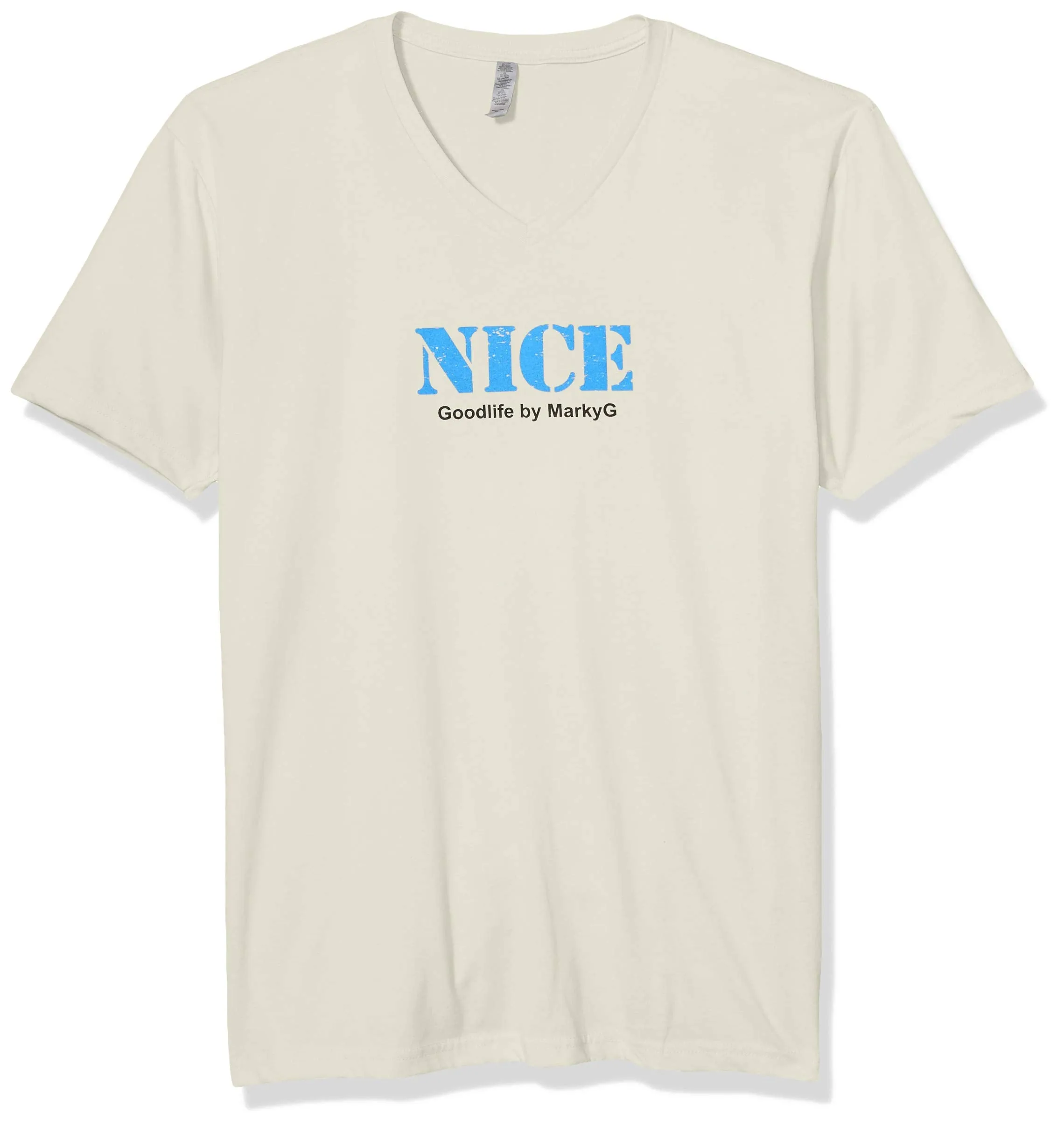 Marky G Apparel Men's Nice Graphic Premium Printed Fitted Sueded Short Sleeve V-Neck T-Shirt