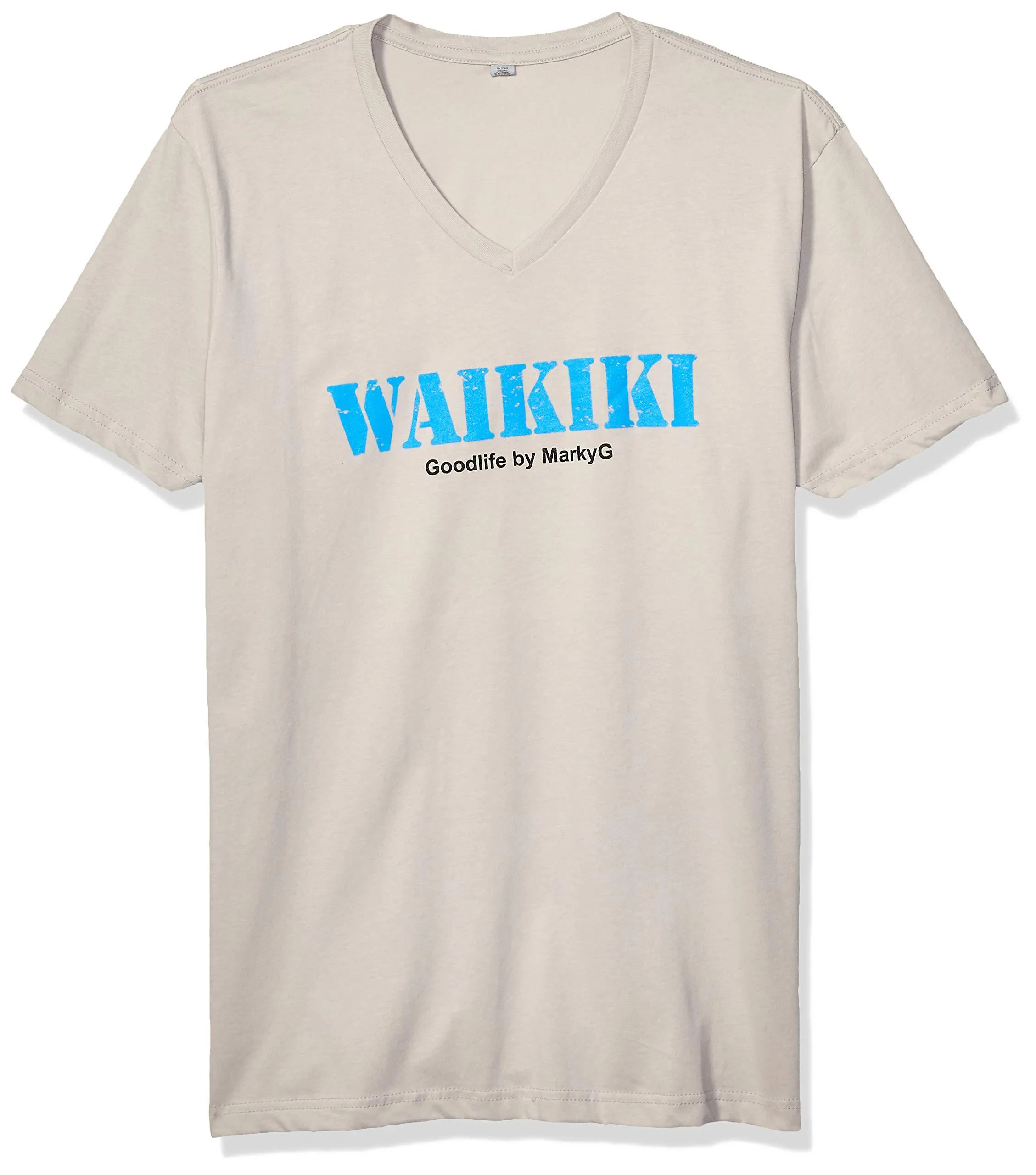 Marky G Apparel Men's Punta Cana Graphic Printed Premium Tops Fitted Sueded Short Sleeve V-Neck T-Shirt