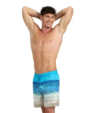 Men's arena placed beach boxer - Sea and sand turquoise