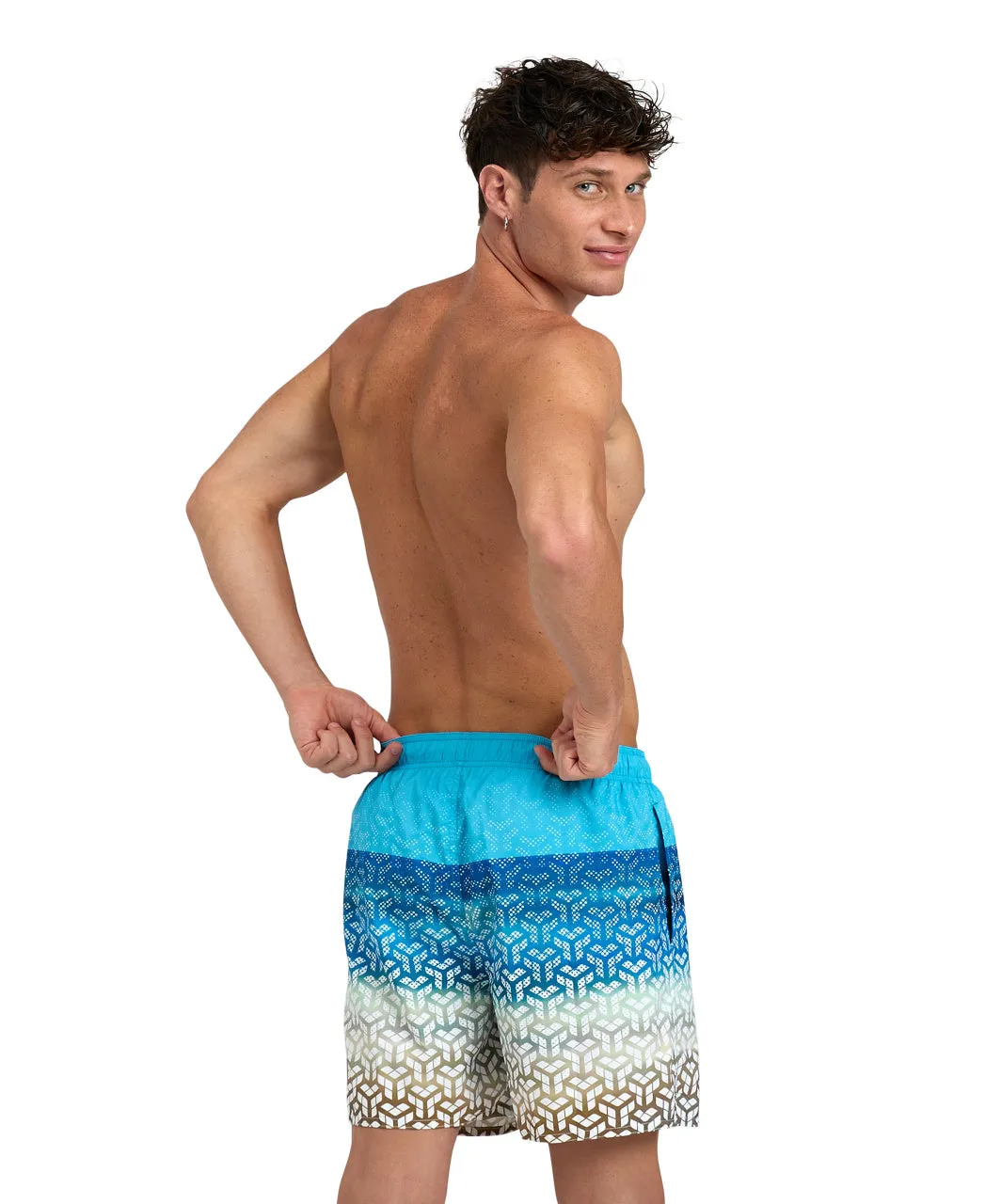 Men's arena placed beach boxer - Sea and sand turquoise