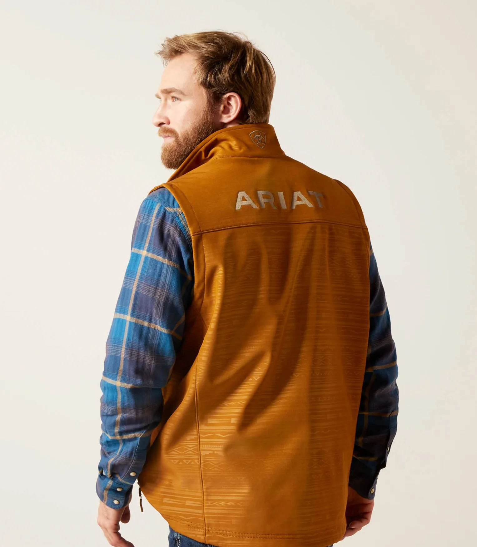 Men’s Ariat Chestnut Embossed Logo 2.0 Softshell Vest