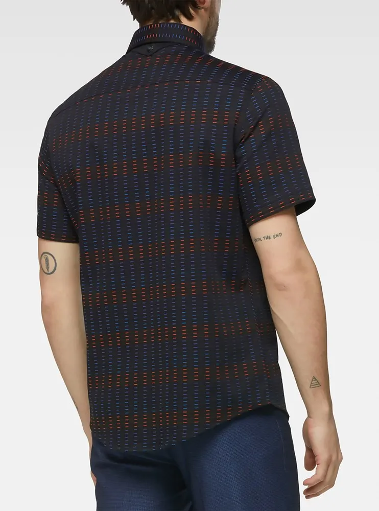 Men's casual short sleeve stretch shirt