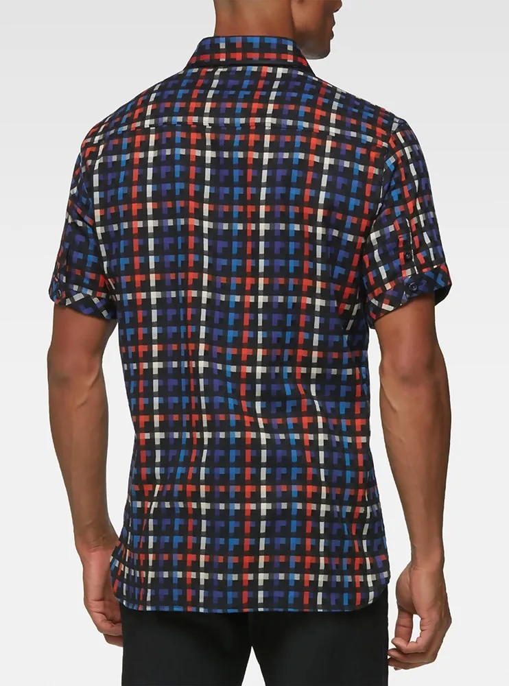 Men's casual short sleeve stretch shirt