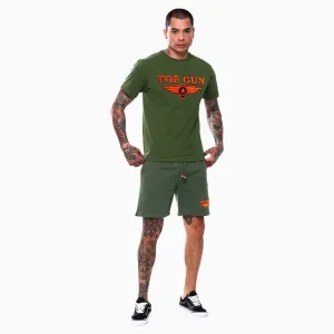 Men's Embroidered Logo T Shirt And Shorts Outfit