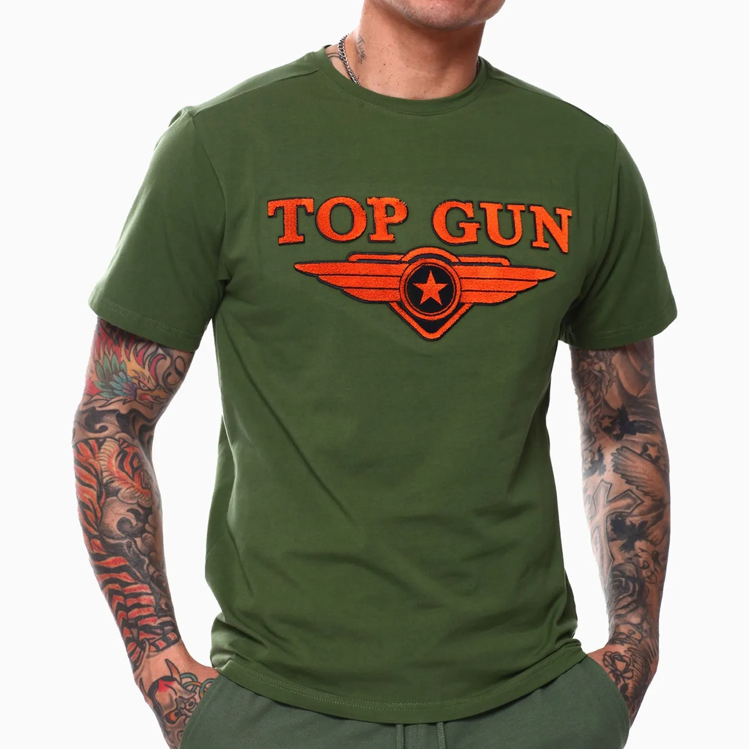 Men's Embroidered Logo T Shirt And Shorts Outfit