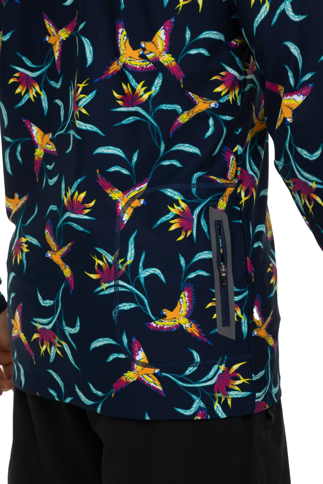 Men's Menorca Long Sleeve Water Jacket  |  Navy Birds of Paradise