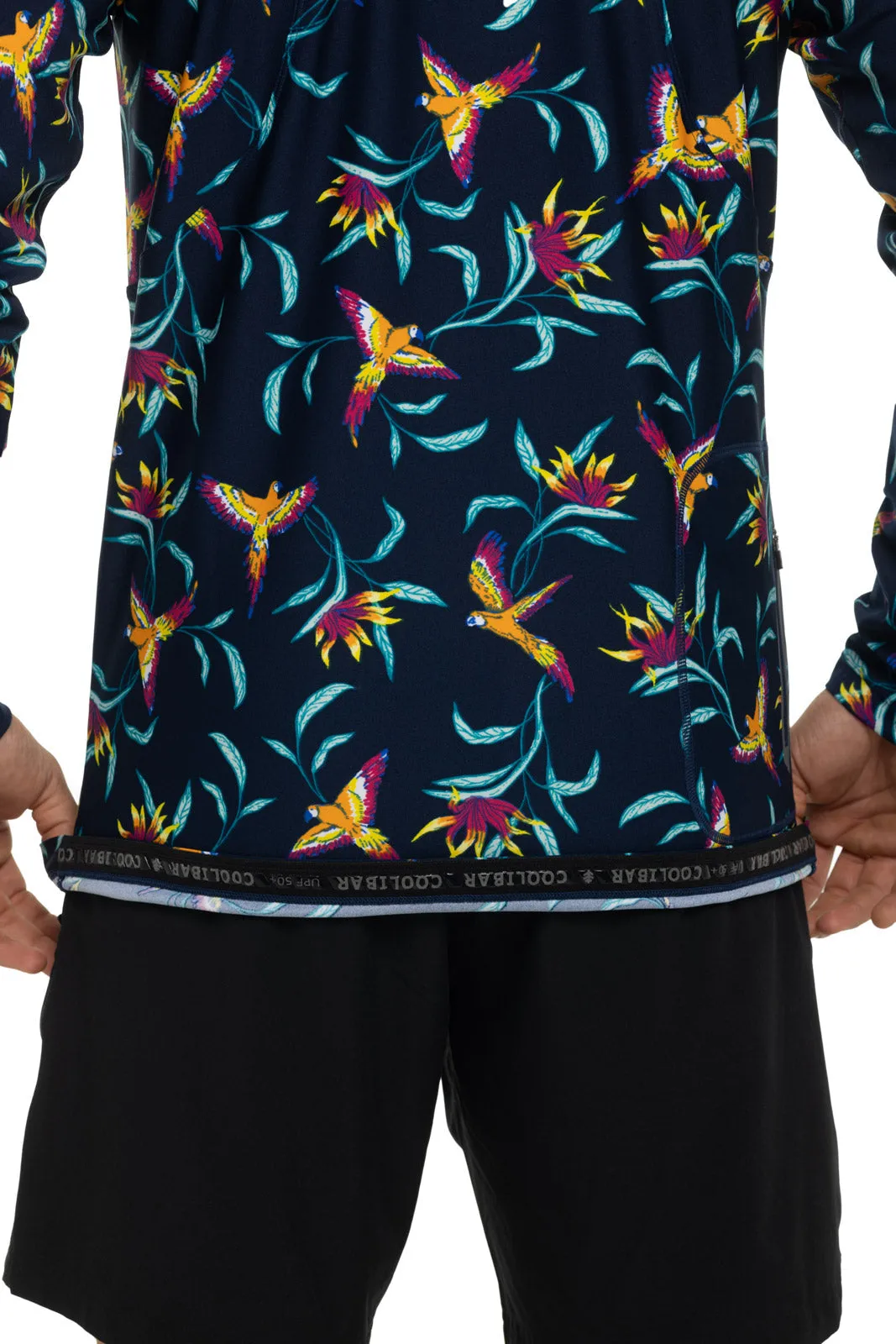 Men's Menorca Long Sleeve Water Jacket  |  Navy Birds of Paradise