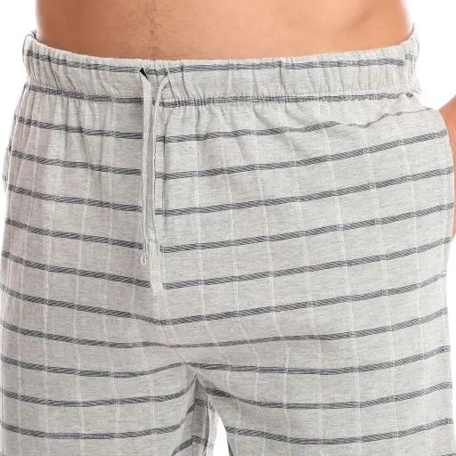 MEN’S PLAID GREY/NAVY KNIT LOUNGE SHORTS - 2 PK