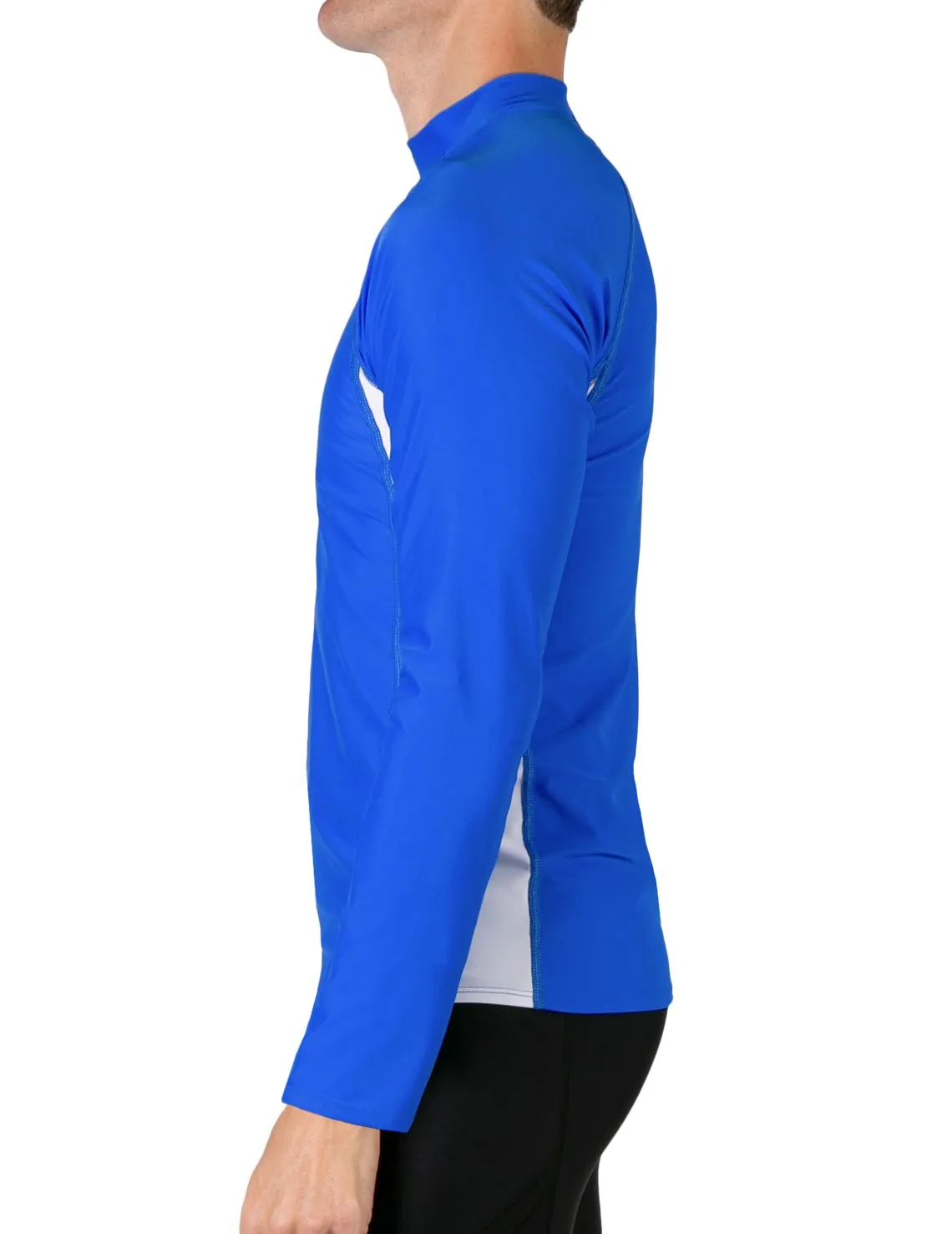 Men's  Swim Performance Long Sleeve Rash Guard - Royal / White