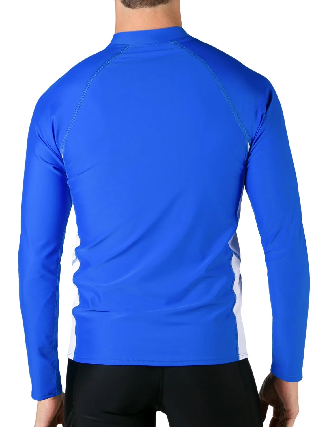 Men's  Swim Performance Long Sleeve Rash Guard - Royal / White