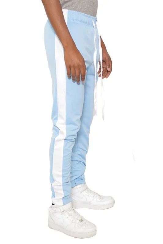 Men's Track Pants with Ankle Zipper and a Solid Side Stripe