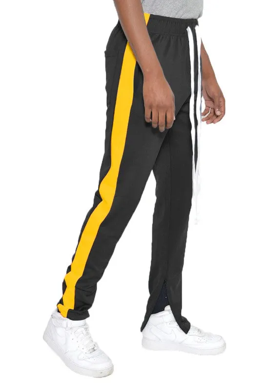 Men's Track Pants with Ankle Zipper and a Solid Side Stripe