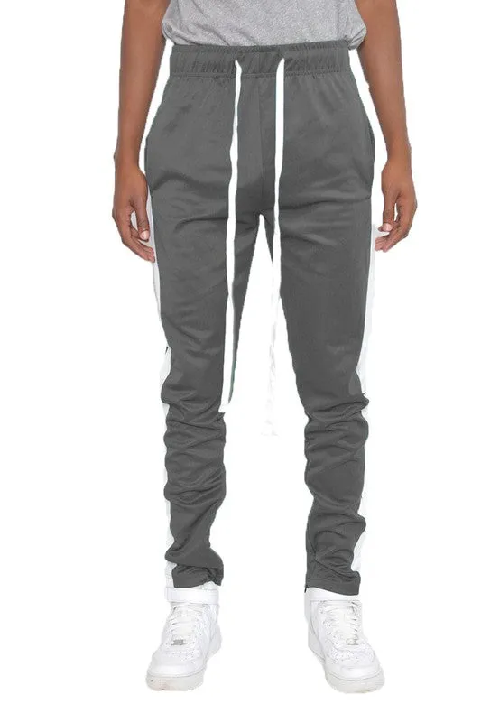 Men's Track Pants with Ankle Zipper and a Solid Side Stripe