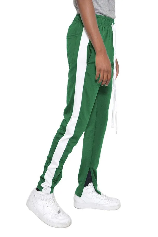 Men's Track Pants with Ankle Zipper and a Solid Side Stripe