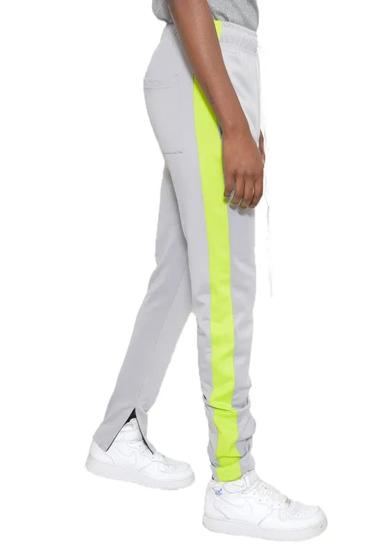 Men's Track Pants with Ankle Zipper and a Solid Side Stripe