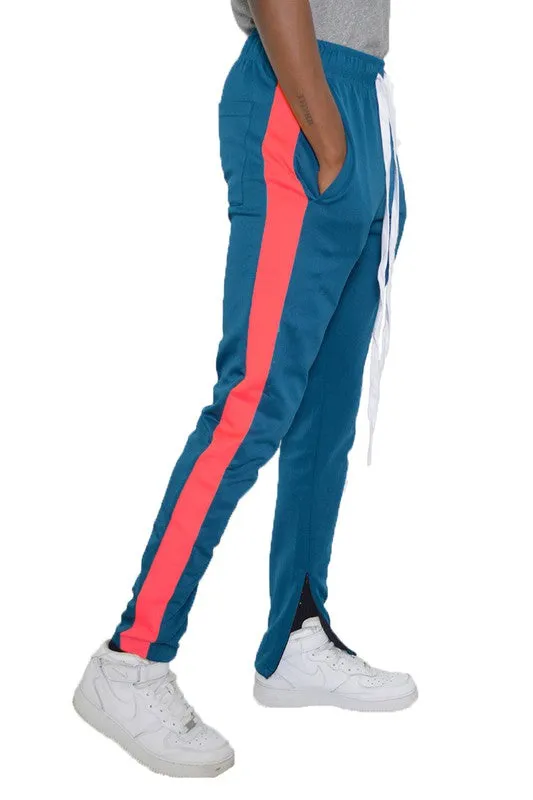 Men's Track Pants with Ankle Zipper and a Solid Side Stripe