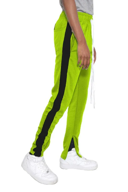 Men's Track Pants with Ankle Zipper and a Solid Side Stripe