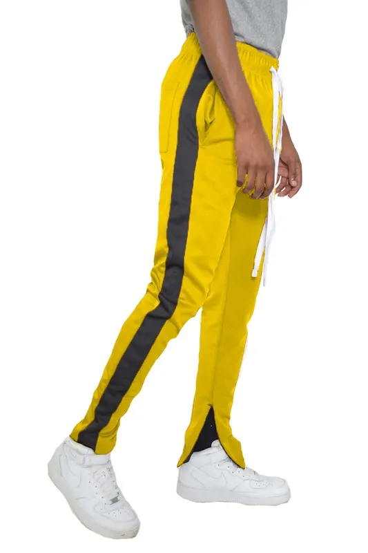 Men's Track Pants with Ankle Zipper and a Solid Side Stripe