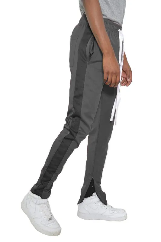 Men's Track Pants with Ankle Zipper and a Solid Side Stripe
