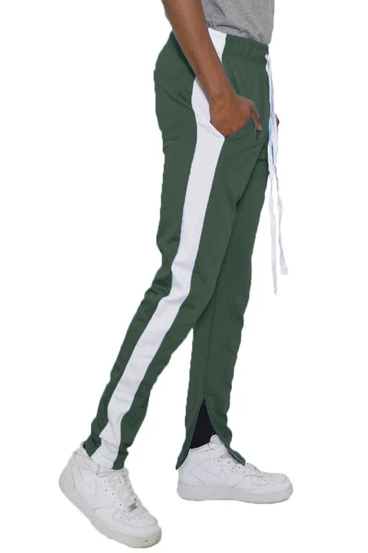 Men's Track Pants with Ankle Zipper and a Solid Side Stripe