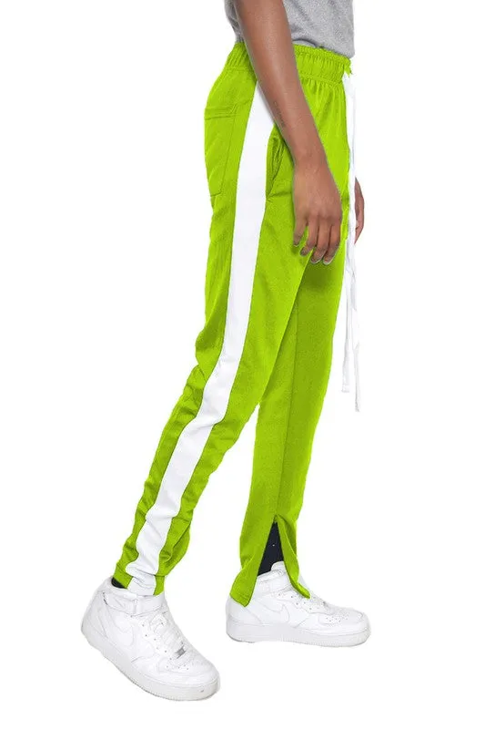 Men's Track Pants with Ankle Zipper and a Solid Side Stripe