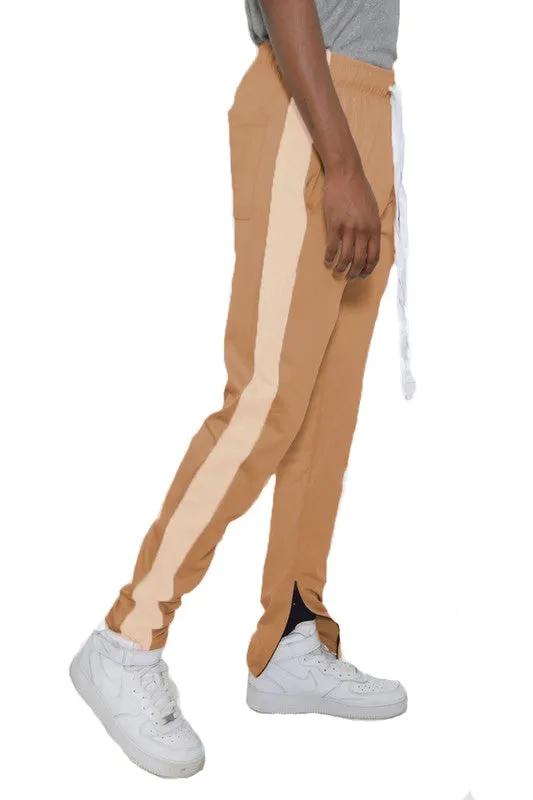 Men's Track Pants with Ankle Zipper and a Solid Side Stripe