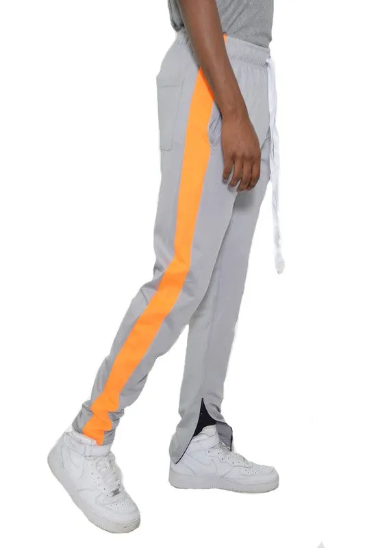 Men's Track Pants with Ankle Zipper and a Solid Side Stripe