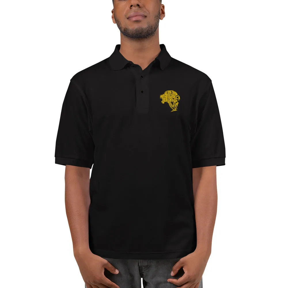 Men's UnFazed Lion Premium Polo - Black
