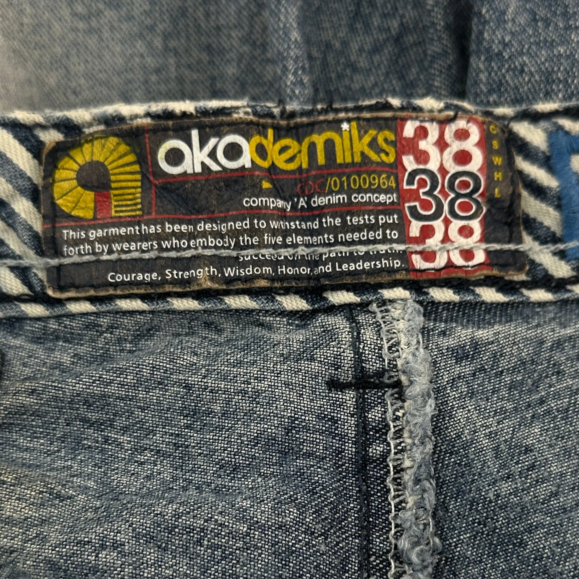 Men's Vintage Blue Akademiks Baggy Denim Shorts - Measures 37x11