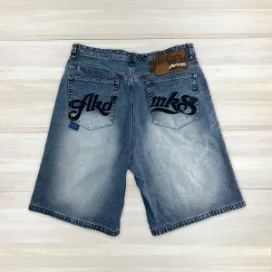Men's Vintage Blue Akademiks Baggy Denim Shorts - Measures 37x11