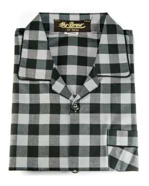 Mens Wedding Nightdress - Checkered Design Nightwear By Hy-Brow Plus High Classic