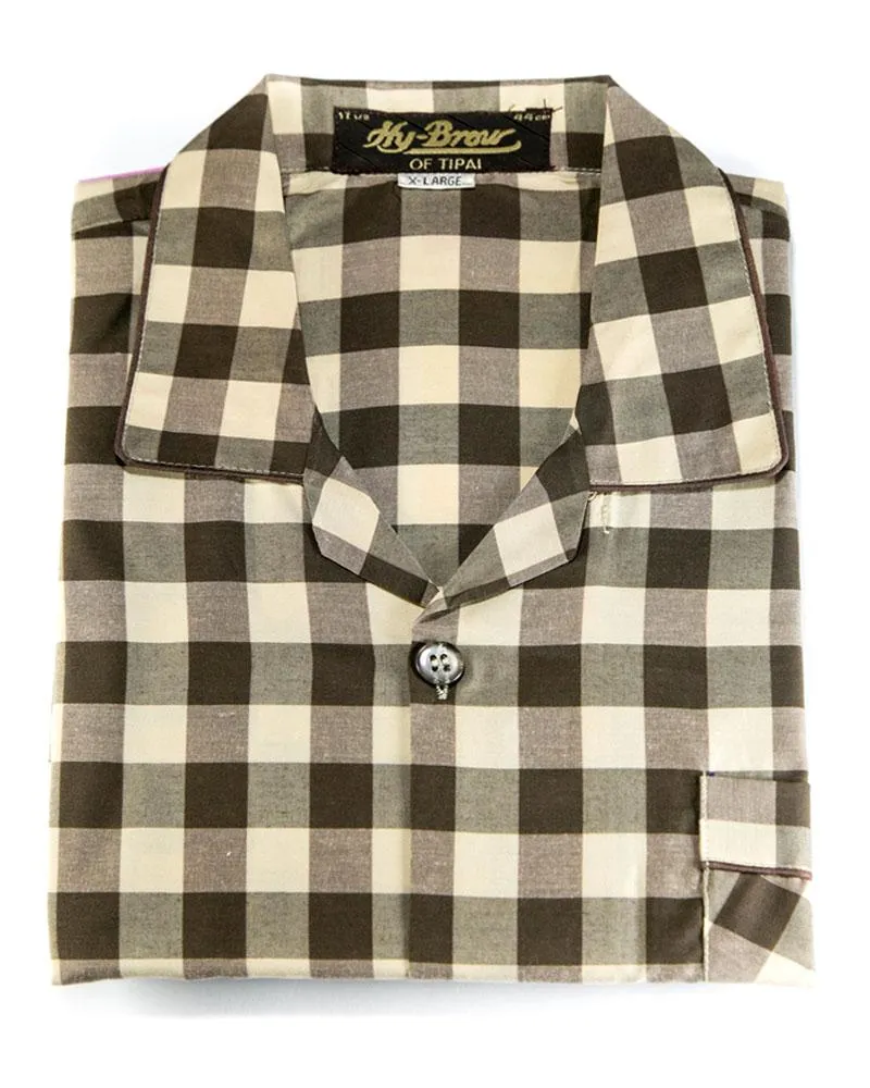 Mens Wedding Nightdress - Checkered Design Nightwear By Hy-Brow Plus High Classic