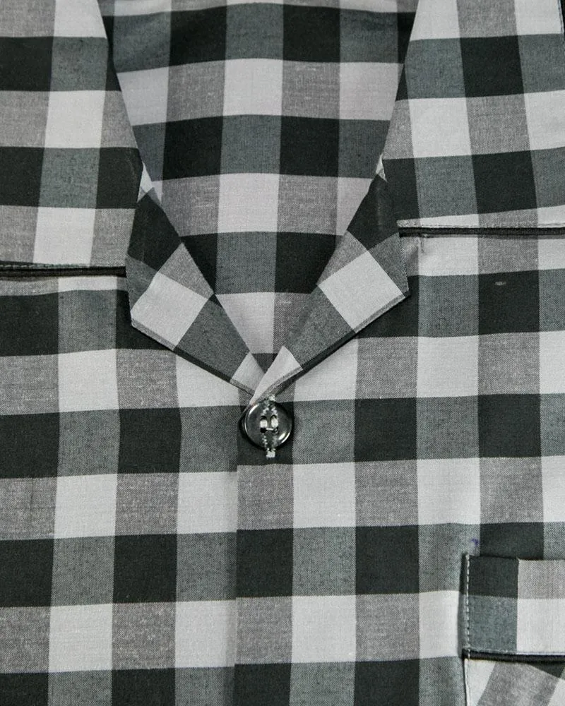 Mens Wedding Nightdress - Checkered Design Nightwear By Hy-Brow Plus High Classic