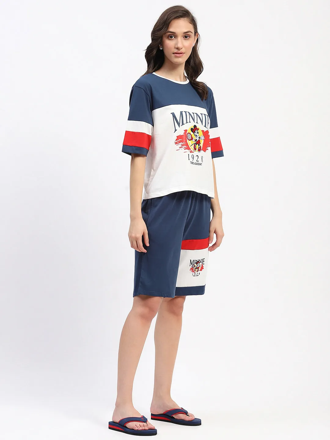 mSECRET Minnie Mouse Navy Blue Cotton Night Suit Set