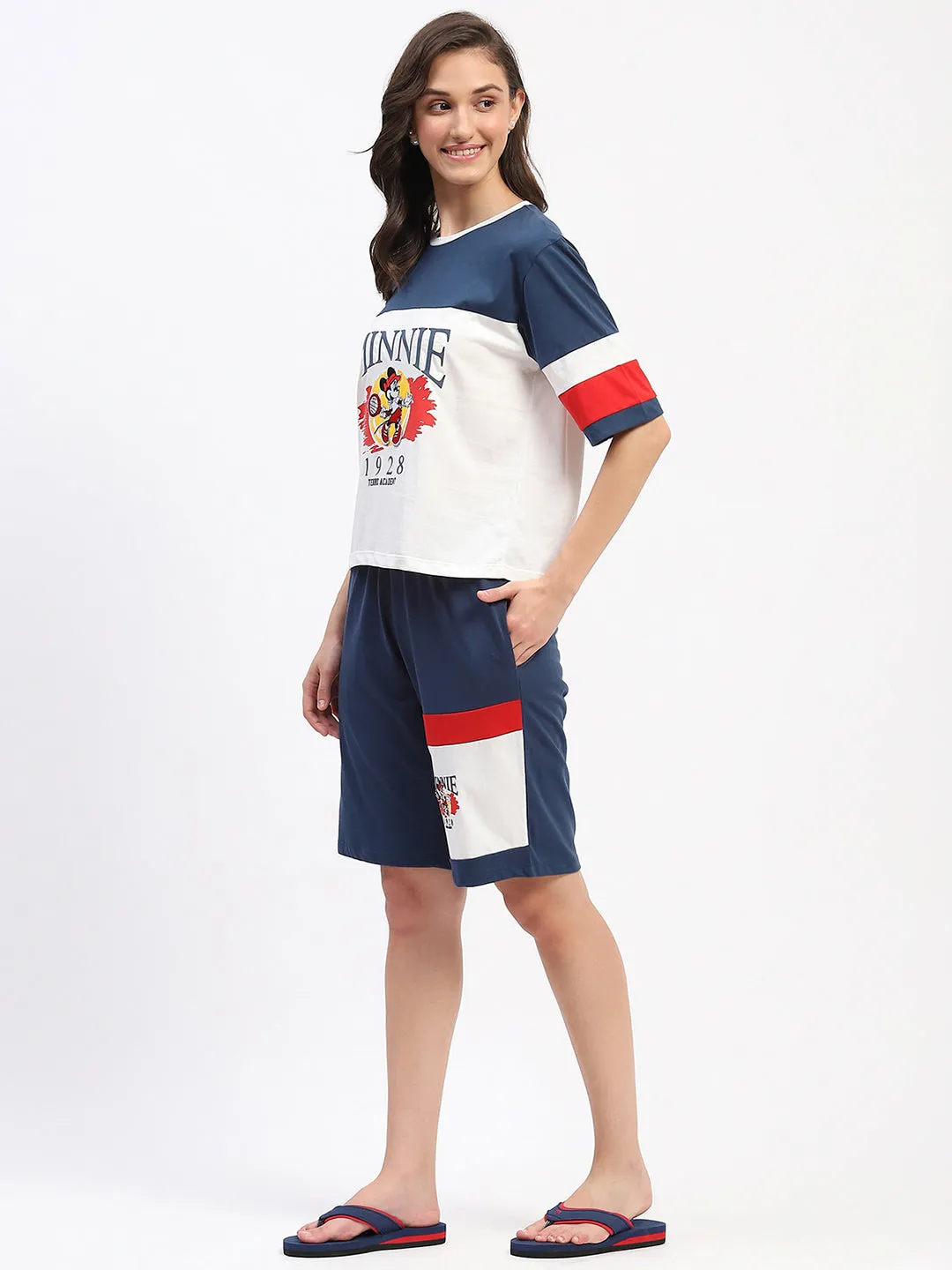 mSECRET Minnie Mouse Navy Blue Cotton Night Suit Set