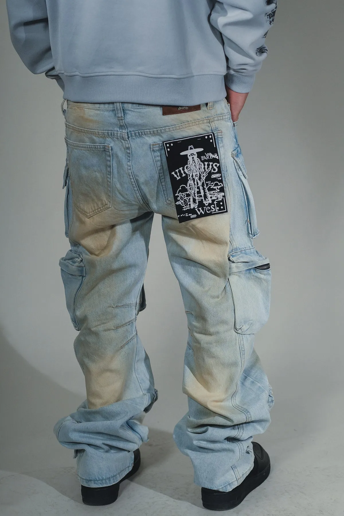 Multi cargo baggy/ loose fit denim
