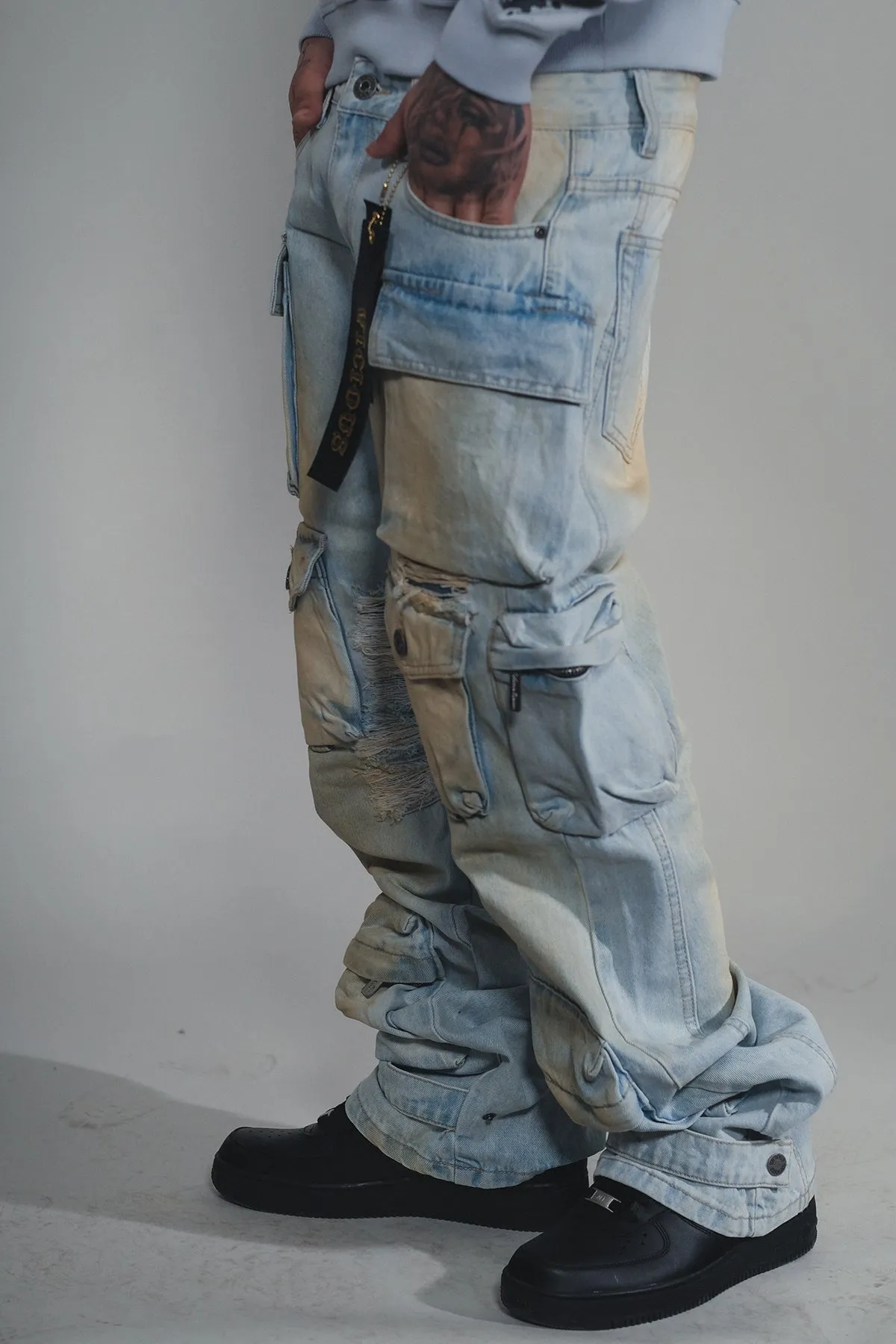 Multi cargo baggy/ loose fit denim