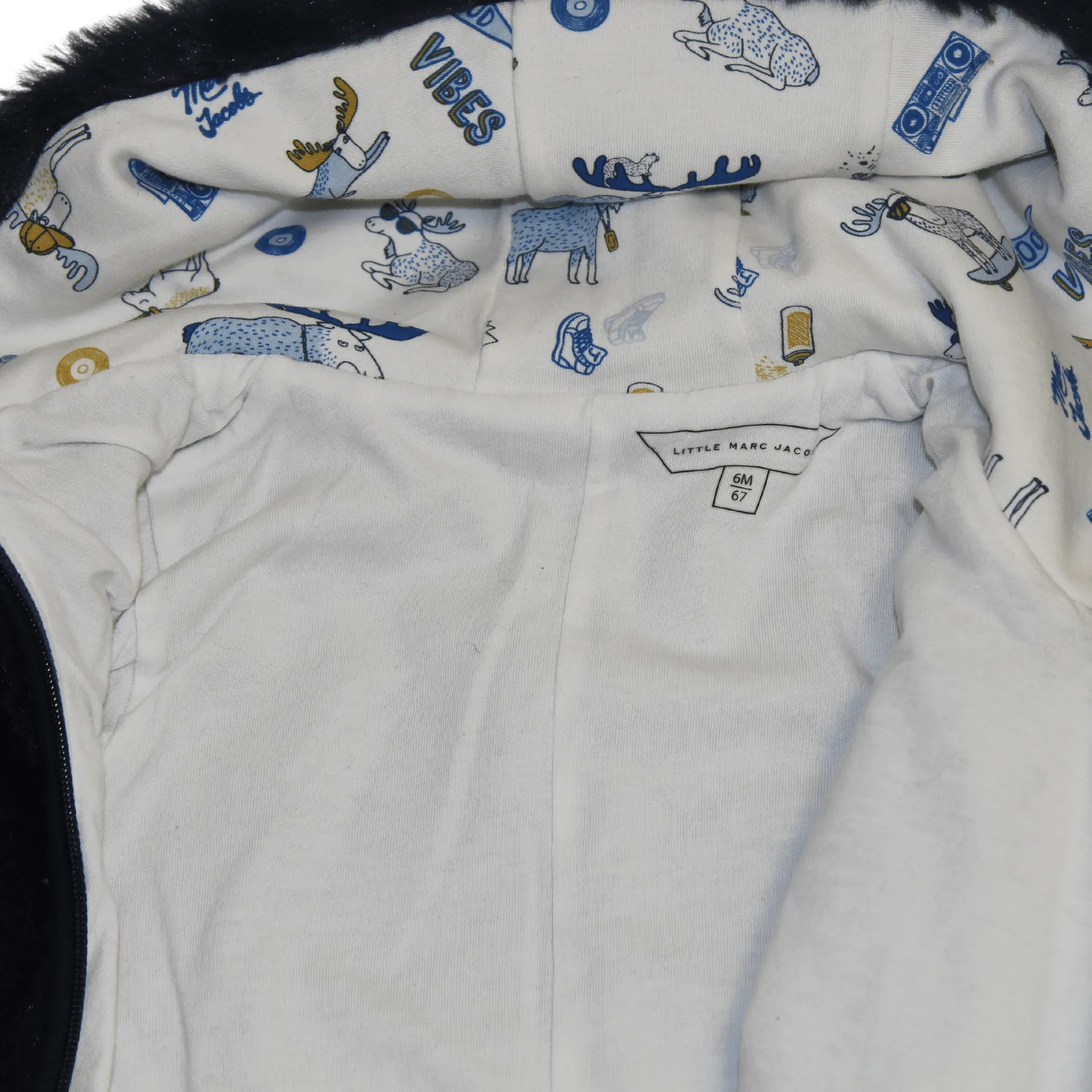 Navy Fluffy Pram Suit