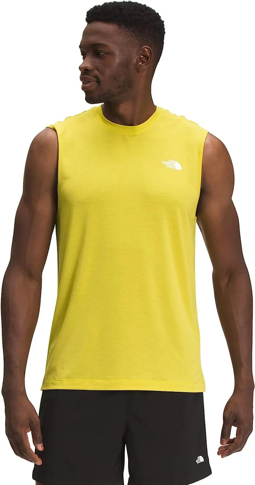 North Face Mens Performance Wander Sleeveless Tee NF0A7QNN760 Acid Yellow XXL