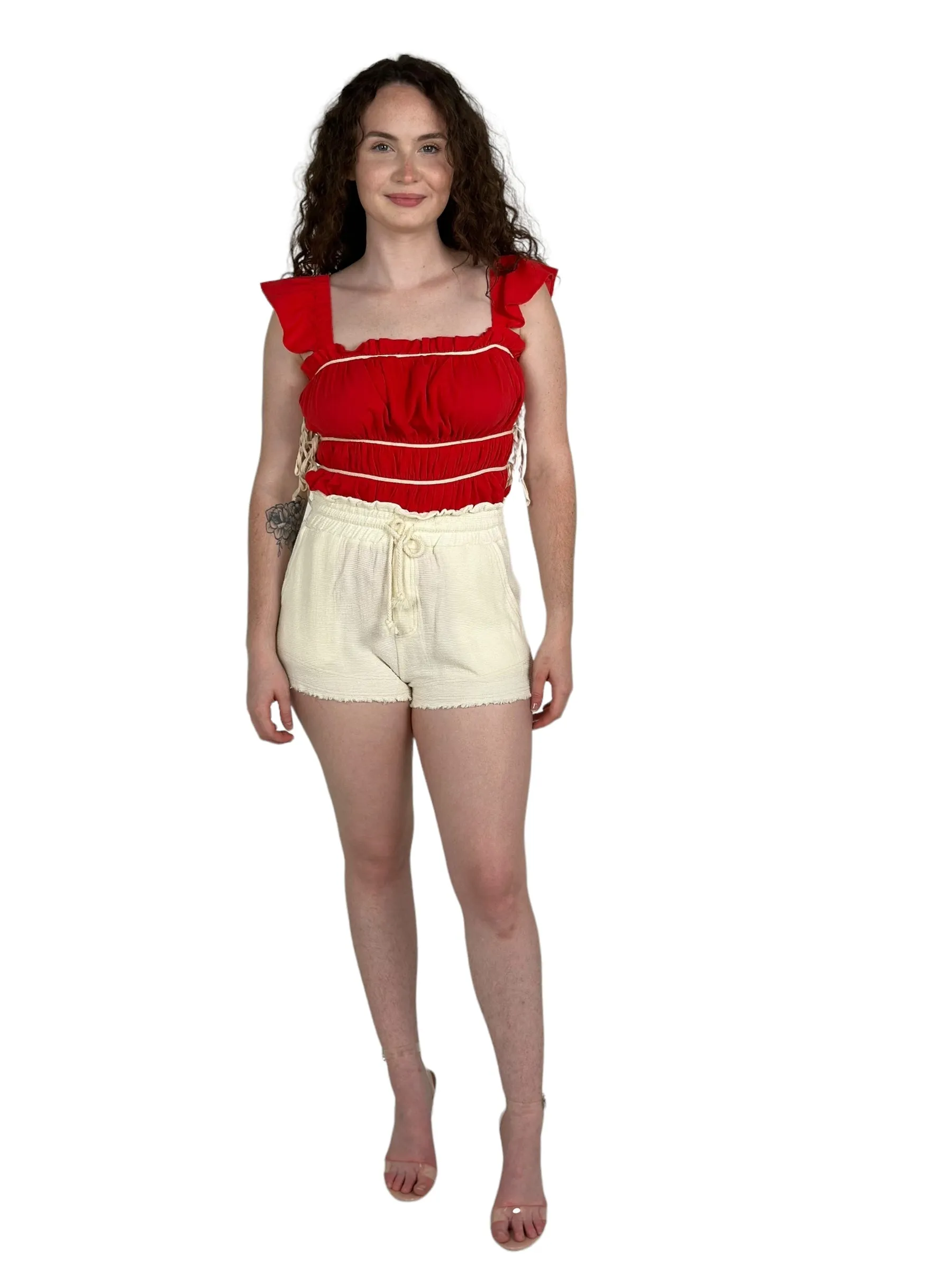 Off White High Waist Shorts