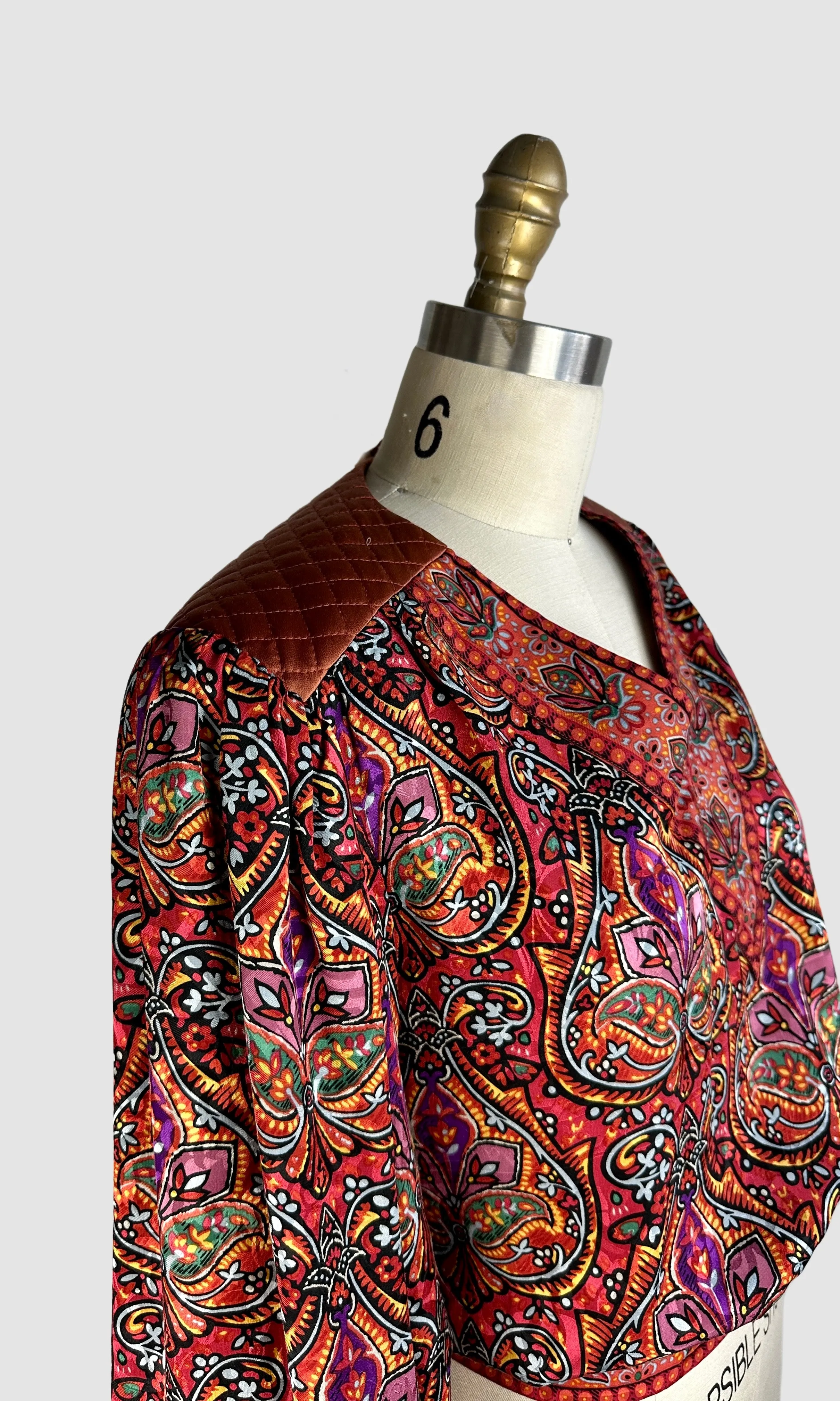 OSCAR De LA RENTA Miss O 80s Silk  Blouse and Skirt • Small / Medium