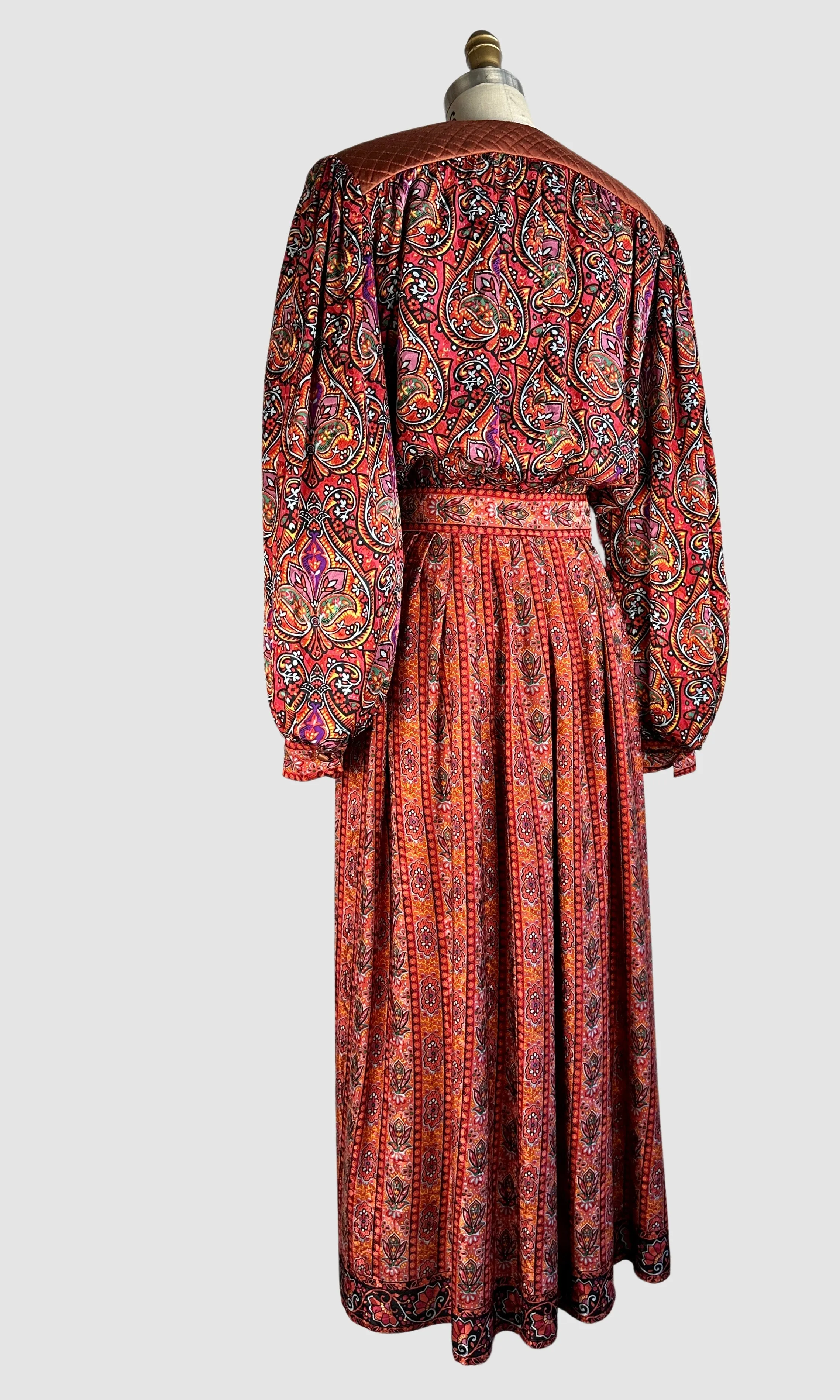 OSCAR De LA RENTA Miss O 80s Silk  Blouse and Skirt • Small / Medium