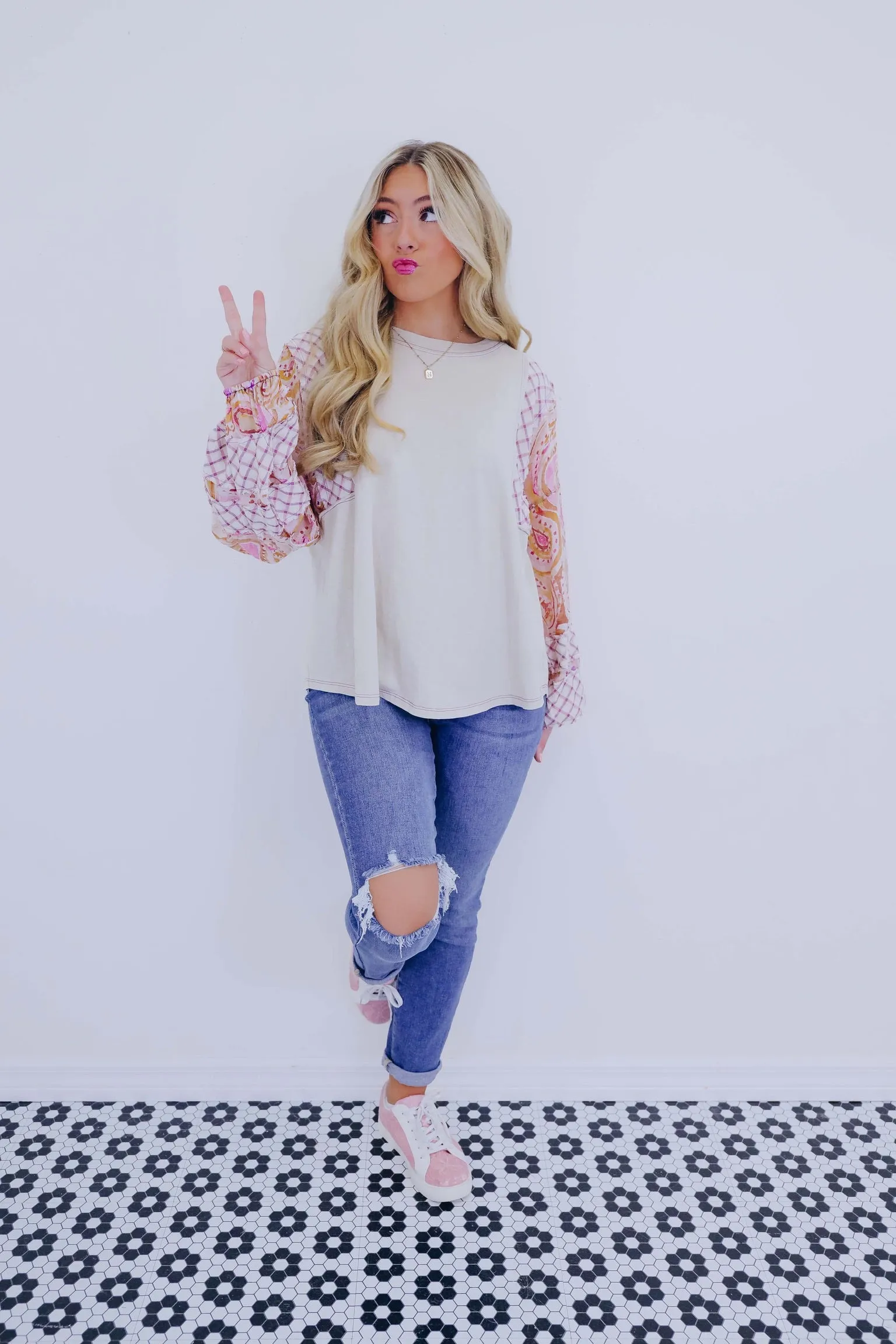 Paisley And Plaid Patchwork Top- 3 Colors