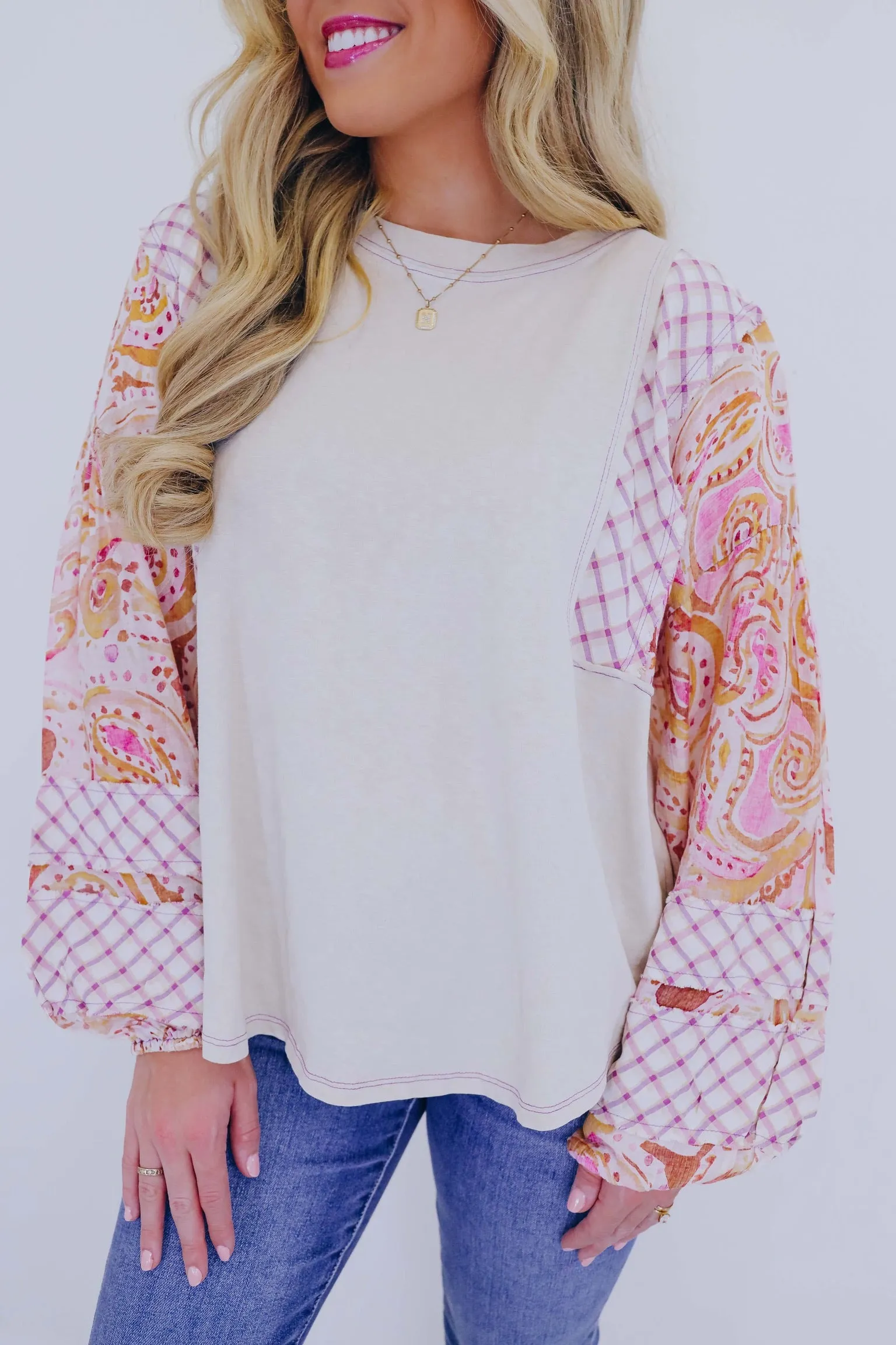 Paisley And Plaid Patchwork Top- 3 Colors
