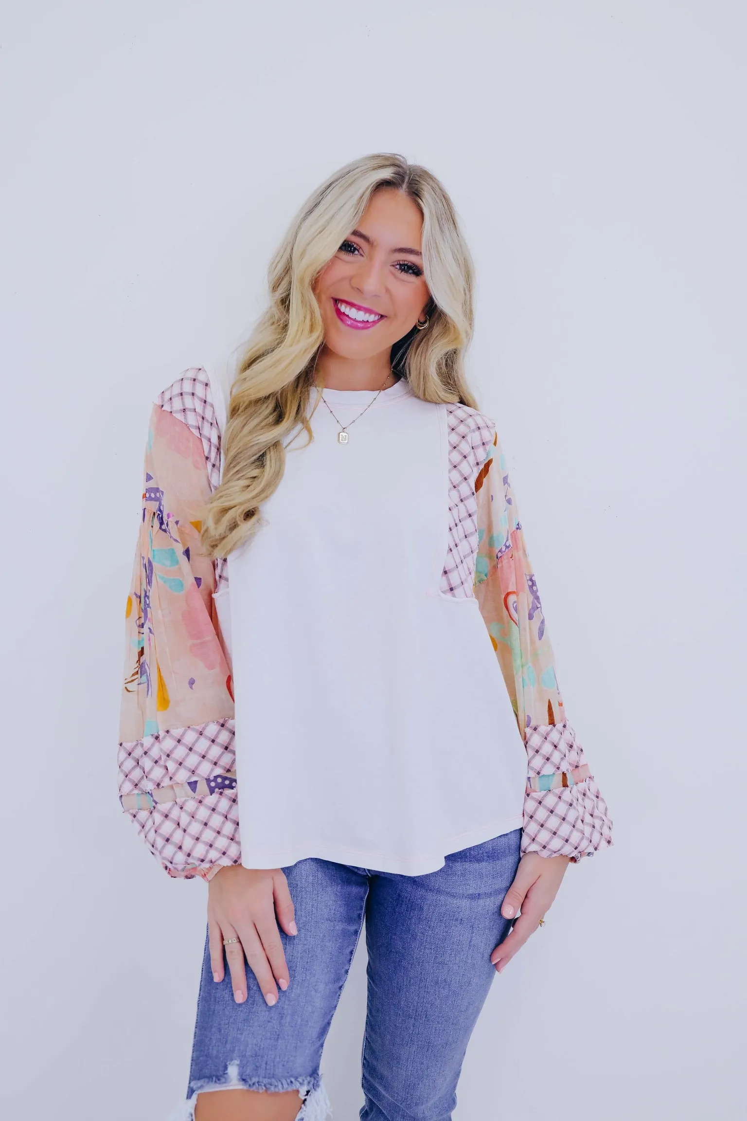 Paisley And Plaid Patchwork Top- 3 Colors
